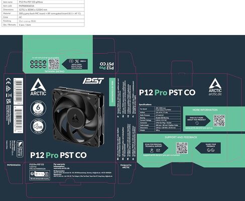 Arctic P12 Pro PST CO-مروحة قسط قوية للتشغيل المستمر ، مروحة PWM 120 مم مع تقسيم Y-Cable ، 400-3000 دورة في الدقيقة ، 0 دورة في الدقيقة <5 ٪ PWM ، محمل كرة مزدوج ، 4 دبوس-أسود-أسود in Saudi Arabia