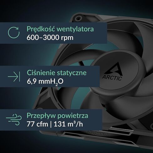 Arctic P12 Pro PST CO-مروحة قسط قوية للتشغيل المستمر ، مروحة PWM 120 مم مع تقسيم Y-Cable ، 400-3000 دورة في الدقيقة ، 0 دورة في الدقيقة <5 ٪ PWM ، محمل كرة مزدوج ، 4 دبوس-أسود-أسود in Saudi Arabia