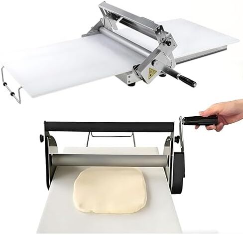 Folding Dough Sheeter Machine - Manual Stainless Steel Dough Roller, Adjustable Thickness, 83x48x25cm & 103x58x25cm, Perfect for Bakeries & Home Use in Saudi Arabia