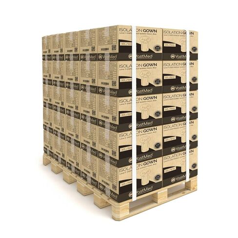 3200pcs (البليت) درجة الأسنان PP+PE العزل ثوب AAMI من قبل VASMED | الأكمام الطويلة والكفة المرنة العالمية المستوى 1 in Kuwait