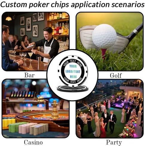 100-1000Pcs Custom Poker Chips,Personalized Poker Chips,Custom Poker Chips with Logo,Drink Tokens, Casino Chips,Golf Ball Markers,bussniess Card,Poker Game in Saudi Arabia