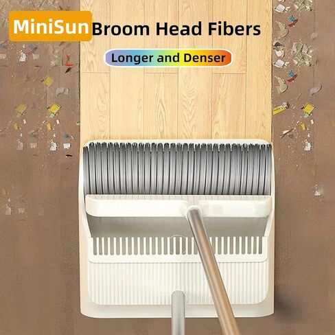 مجموعة مكنسة و dustpan ، مقبض قابل للتعديل مقبض المكنسة دببان التحرير ذاتيا مع دببان الوقوف في المنزل غرفة الضغط على غرفة المطبخ in Saudi Arabia