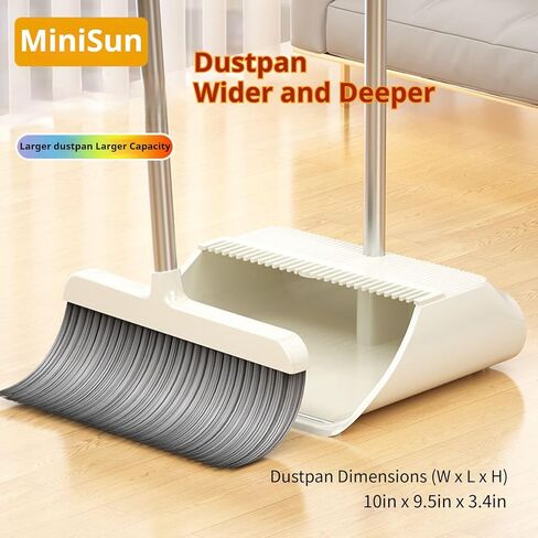 مجموعة مكنسة و dustpan ، مقبض قابل للتعديل مقبض المكنسة دببان التحرير ذاتيا مع دببان الوقوف في المنزل غرفة الضغط على غرفة المطبخ in Saudi Arabia