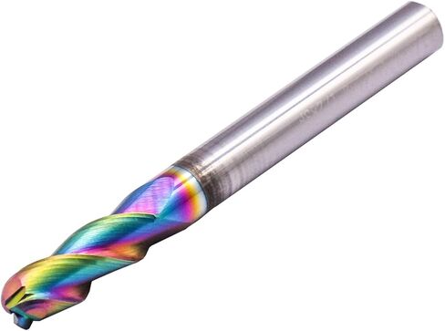 Solid Carbide Ball Nose End Mill - DLC Coated, 3 Flute, Ball End, 37° Helix, 1/4" Cutting Diameter, 1/4" Shank Diameter, 3/4" Length of Cut, 2-1/2" Overall Length for Milling Aluminum and Copper in Kuwait