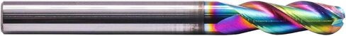 Solid Carbide Ball Nose End Mill - DLC Coated, 3 Flute, Ball End, 37° Helix, 1/4" Cutting Diameter, 1/4" Shank Diameter, 3/4" Length of Cut, 2-1/2" Overall Length for Milling Aluminum and Copper in Kuwait