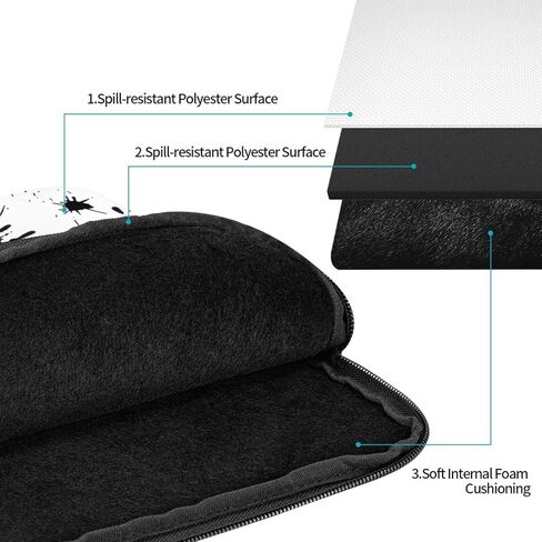 Black White Punk Skull Printed Laptop Sleeve for Men Women Shockproof Laptop Case Bag for Travel Office School in Saudi Arabia