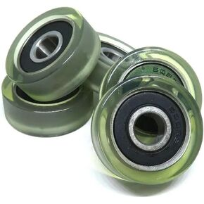 5pcs 8x28x10MM 608RS PU Coated Roller Urethane Soft Rubber Covered Wheel Pulleys Deep Groove Bearing Pulleys in Saudi Arabia