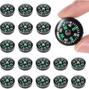 20PCS Compass Button Mini Pocket Hard Shell Liquid Filled Mini Small Button Compass for Kids Hiking Survival Watch Band Paracord Camping Outdoor Activities Accessory Size Dia. 20mm in Saudi Arabia
