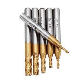 6mm Shank 4 Flutes Milling Cutters HSS Titanium End Mill 1.5-6mm CNC Router Bit for Metal Steel Milling(6pcs) in Kuwait