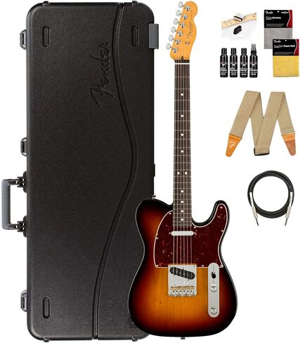 Fender American Professional II Stratocaster - حزمة بيضاء أولمبية مع حالة وحزام ، كابلات ، مجموعة تنظيف الجيتار in Saudi Arabia