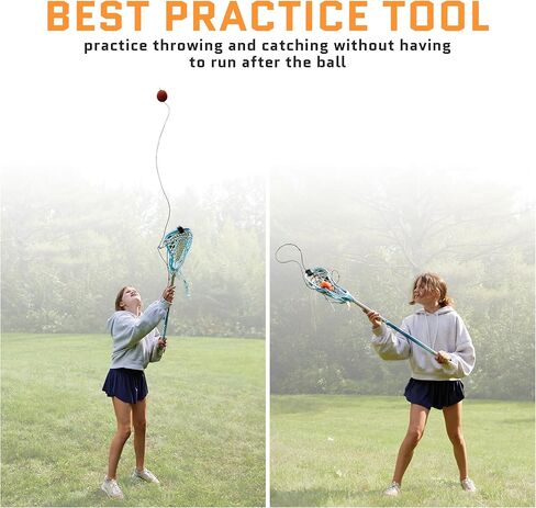 ACELETIQS Lacrosse Rebounder Training Ball with String – Solo Practice Lax Ball for Passing, Catching, Stick Work & Compatible with All Lacrosse Sticks – Ideal Trainer for All Ages and Skill Levels in Kuwait