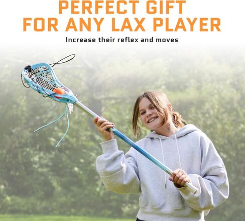 Aceletiqs Lacrosse Rebourder Ball مع سلسلة - تدريبات منفردة كرة التراخي للمرور ، والقبض ، والعصا العمل ومتوافق مع جميع العصي لاكروس - مدرب مثالي لجميع الأعمار ومستويات المهارة in Kuwait