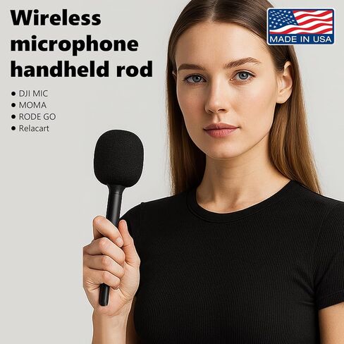 DJI MIC حامل الميكروفون Stand Handheld مقابلة MIC حامل لـ Rode & DJI Wireless GO ، متوافق مع منصات Lavalier ، محطات العلم ، المدونة ، البودكاست ، التقارير (نموذج TP20) (1) in Kuwait