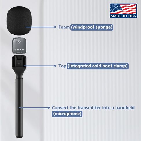 DJI MIC حامل الميكروفون Stand Handheld مقابلة MIC حامل لـ Rode & DJI Wireless GO ، متوافق مع منصات Lavalier ، محطات العلم ، المدونة ، البودكاست ، التقارير (نموذج TP20) (1) in Kuwait