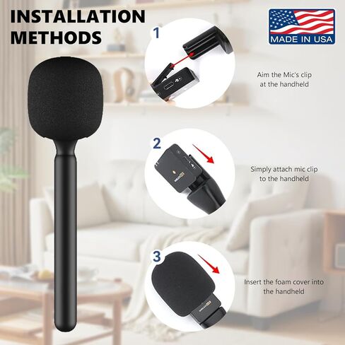 DJI MIC حامل الميكروفون Stand Handheld مقابلة MIC حامل لـ Rode & DJI Wireless GO ، متوافق مع منصات Lavalier ، محطات العلم ، المدونة ، البودكاست ، التقارير (نموذج TP20) (1) in Kuwait