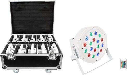 Rockville Battery Par Pack 50 White 20W Wash Lights (10) ، RGB Color Mixing ، Wireless DMX ، جهاز التحكم عن بُعد ، لدي جي وإضاءة الأحداث in Saudi Arabia