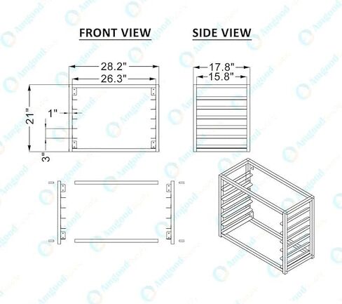 28 "× 18" × 21 "ورقة مركبة على الحائط الألمنيوم/بون رف بان | يناسب 6 مقاليات الألواح ذات الحجم الكامل | الجودة التجارية المثالية للمخابز والمطاعم ومطابخ الطعام | NSF معتمدة | in Kuwait