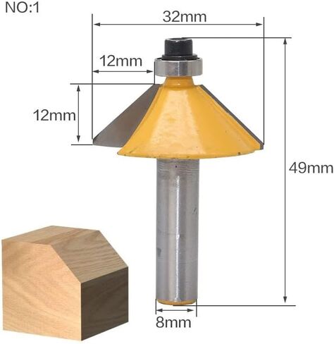 Jinchao-Router bits, 8mm Shank Wood Router Bit Straight End Mill Trimmer Cleaning Flush Trim Corner Round Cove Box Bits Tools Milling Cutter, for Home DIY (Size : NO10) in Saudi Arabia