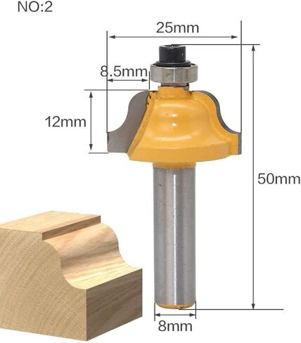 Jinchao-Router bits, 8mm Shank Wood Router Bit Straight End Mill Trimmer Cleaning Flush Trim Corner Round Cove Box Bits Tools Milling Cutter, for Home DIY (Size : NO10) in Saudi Arabia
