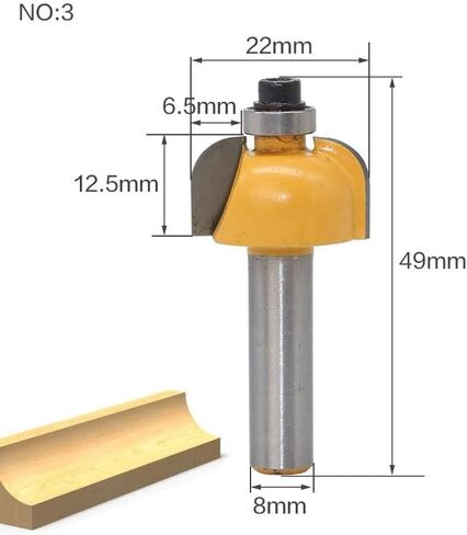 Jinchao-Router bits, 8mm Shank Wood Router Bit Straight End Mill Trimmer Cleaning Flush Trim Corner Round Cove Box Bits Tools Milling Cutter, for Home DIY (Size : NO10) in Saudi Arabia