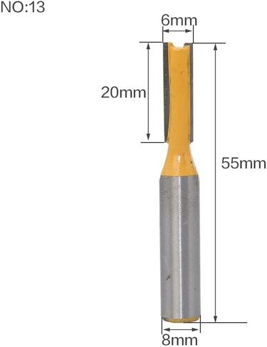 Jinchao-Router bits, 8mm Shank Wood Router Bit Straight End Mill Trimmer Cleaning Flush Trim Corner Round Cove Box Bits Tools Milling Cutter, for Home DIY (Size : NO10) in Saudi Arabia