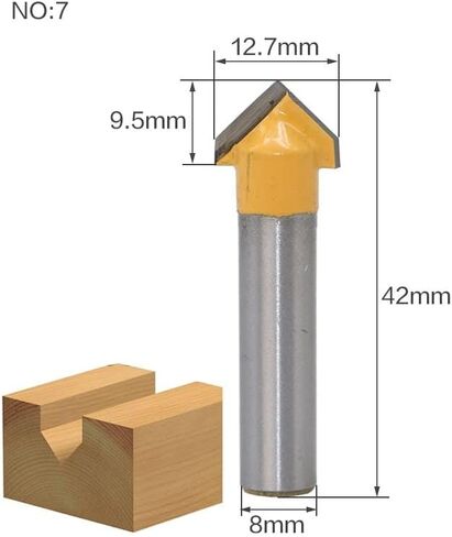 Jinchao-Router bits, 8mm Shank Wood Router Bit Straight End Mill Trimmer Cleaning Flush Trim Corner Round Cove Box Bits Tools Milling Cutter, for Home DIY (Size : NO10) in Saudi Arabia
