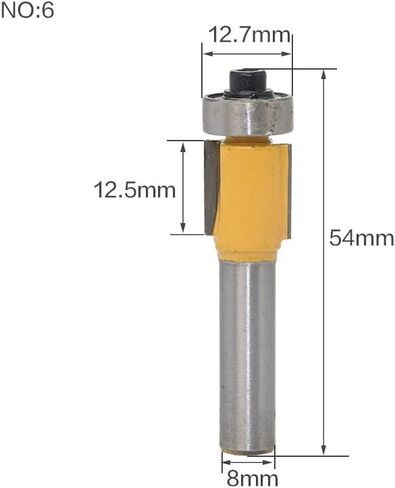 Jinchao-Router bits, 8mm Shank Wood Router Bit Straight End Mill Trimmer Cleaning Flush Trim Corner Round Cove Box Bits Tools Milling Cutter, for Home DIY (Size : NO10) in Saudi Arabia