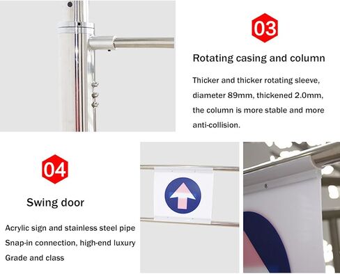 Automatic Swing Gate, One-Way Stainless Steel Door, 90° Opening Safety Entrance, Automatic Closing Barricade for Libraries, Stores, Shopping Malls, Rightdoor 50x102cm in Kuwait