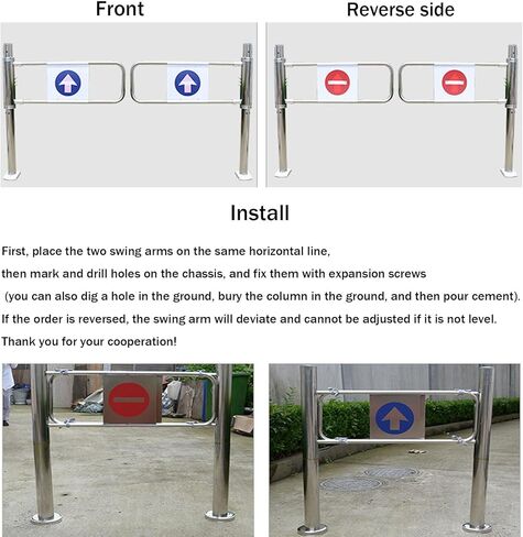 Automatic Swing Gate, One-Way Stainless Steel Door, 90° Opening Safety Entrance, Automatic Closing Barricade for Libraries, Stores, Shopping Malls, Rightdoor 50x102cm in Kuwait