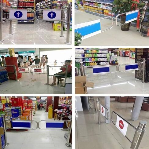 Automatic Swing Gate, One-Way Stainless Steel Door, 90° Opening Safety Entrance, Automatic Closing Barricade for Libraries, Stores, Shopping Malls, Rightdoor 50x102cm in Kuwait