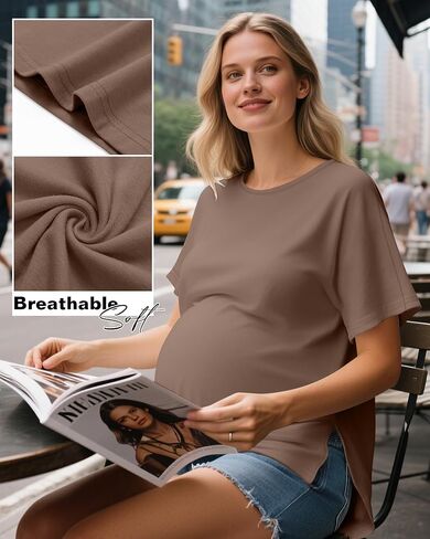 Huukeay 3 Pack Tomernity Raterts Cotton Cotton قمم الحمل الفضفاضة المنقسمة على جانب الطاقم Dolman الأكمام غير الرسمية (الجيش الأخضر ، الكاكي ، الأسود ، X-Large) in Saudi Arabia