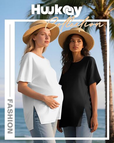 Huukeay 3 Pack Tomernity Raterts Cotton Cotton قمم الحمل الفضفاضة المنقسمة على جانب الطاقم Dolman الأكمام غير الرسمية (الجيش الأخضر ، الكاكي ، الأسود ، X-Large) in Saudi Arabia