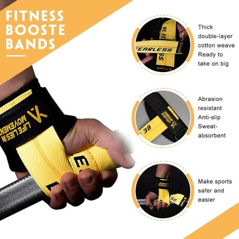 Wrist Straps with Neoprene Padded Support, Double Layer Cotton Gym Gloves & Hand Grips for Deadlifting, Strength Training – Gifts for Women in Saudi Arabia