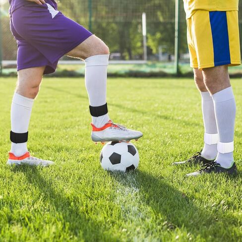 أحزمة حراسة كرة القدم ، 4 أجهزة كمبيوتر سهين وسادة مضادة لانزلاق كرة القدم Legging Shin الأشرطة الثابتة خفيفة الوزن قابلة للتعديل للرياضة ، والركل الكرة ، الجري ، ركوب الدراجات ، بالأبيض والأسود in Saudi Arabia