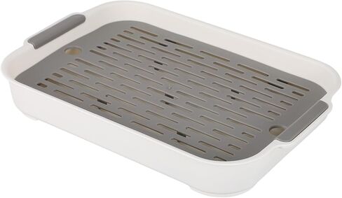 VALICLUD Double Layer Drain Tray Plastic Dish Drainer Water Filter Rectangular Cup Drying Rack for Kitchen Use for Fruits and Teas in Saudi Arabia