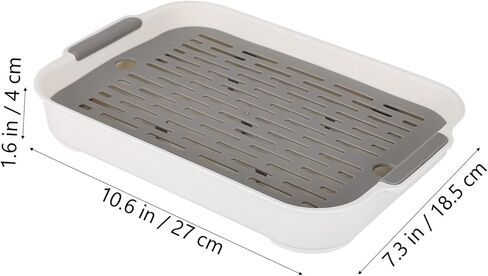 VALICLUD Double Layer Drain Tray Plastic Dish Drainer Water Filter Rectangular Cup Drying Rack for Kitchen Use for Fruits and Teas in Saudi Arabia