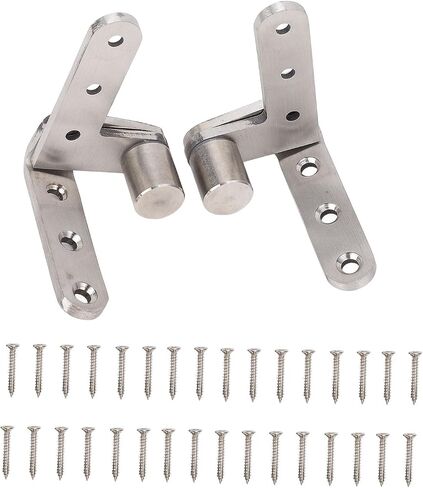 2PCS Door Pivot Hinges, Heavy Duty 270 Degree Rotating Pivot Hinge Stainless Steel Inset Hinge for Cabinets Fence Doors 130lbs Silver Brushed in Saudi Arabia