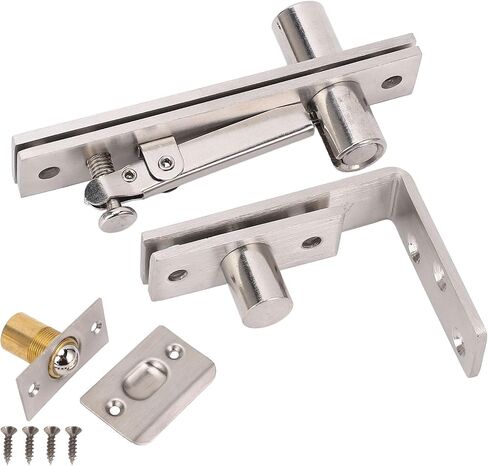Door Pivot Hinge, 180 Degree Rotation Heavy Duty Pivot Hinge 300LBS Load Concealed Stainless Steel Door Hinge with Buffer Bead for Bookshelves Doors in Saudi Arabia