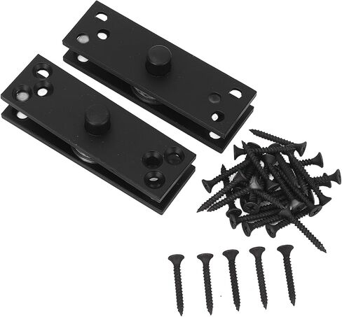 2pcs مجموعة مفصلة محور الباب المخفي ، 360 درجة محوري مفصل الفولاذ المقاوم للصدأ لأعلى ولأسفل حمولة سوداء 220 رطل لأبواب الألومنيوم الخشبية in Kuwait