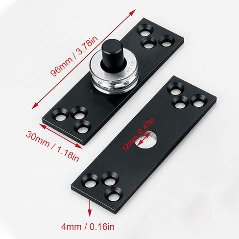 2pcs مجموعة مفصلة محور الباب المخفي ، 360 درجة محوري مفصل الفولاذ المقاوم للصدأ لأعلى ولأسفل حمولة سوداء 220 رطل لأبواب الألومنيوم الخشبية in Kuwait