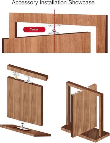 2pcs مجموعة مفصلة محور الباب المخفي ، 360 درجة محوري مفصل الفولاذ المقاوم للصدأ لأعلى ولأسفل حمولة سوداء 220 رطل لأبواب الألومنيوم الخشبية in Kuwait