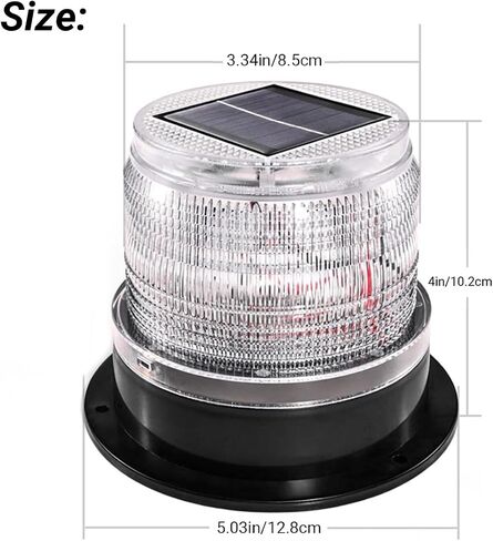LED Solar Boat Lights for Yacht, Anchor Navigation Light, Magnetic Beacon Strobe Lights, 360° Wireless Outdoor Solar Lights, IP65 Waterproof, PC Material for Small Boats (White) in Saudi Arabia