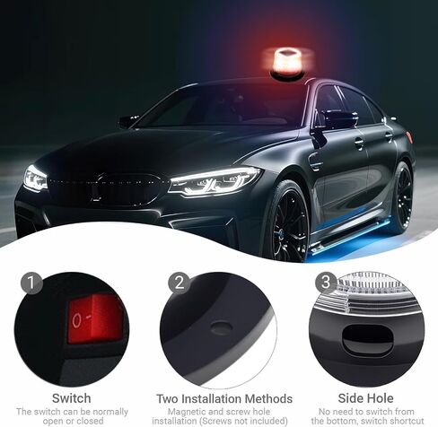 LED Solar Boat Lights for Yacht, Anchor Navigation Light, Magnetic Beacon Strobe Lights, 360° Wireless Outdoor Solar Lights, IP65 Waterproof, PC Material for Small Boats (White) in Saudi Arabia