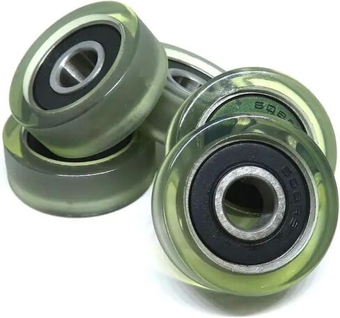 5pcs 8x28x10mm 608rs بو المغلفة المغلفة يوريتان بكرات العجلة المغطاة بمطاط غطى بالأخدود العميق in Saudi Arabia