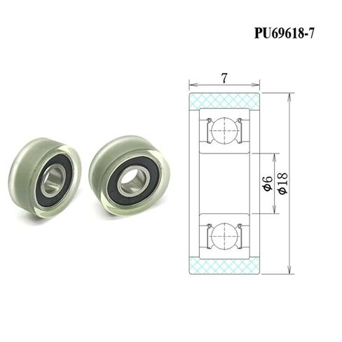 10pc 6x18x7mm 696-2rs مطاطية مطاطية من البولي يوريثان مغطاة بكرة عميقة تحمل الأخدود العميقة in Kuwait