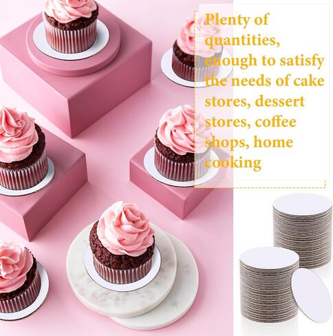Round Cake Board, 100 Packs 5 Inch Pastry Board, White Circle Cake Base Boards, Waterproof and Oil-proof Cake Plate, Mini Cake Boards for Baking Cake, Dessert and Crafts Display in Saudi Arabia
