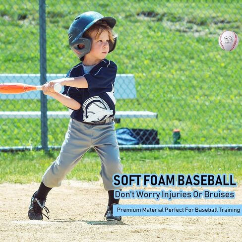 Blulu 30 Pack Foam Baseballs 9 بوصة الوجه كرة تدريب الرغوة كرات الرغوة للأطفال المبتدئين مع شبك in Saudi Arabia
