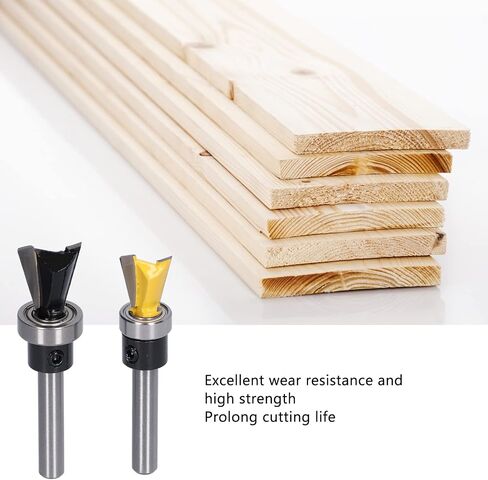 جهاز التوجيه Dovetail ، 2pcs توجيه بتات مفصل توجيه مفصل الخشب قطع طحن 1/4in أجهزة التوجيه شانك 1/4 قطعة جهاز التوجيه مع المحمل للأعمال الخشبية in Saudi Arabia
