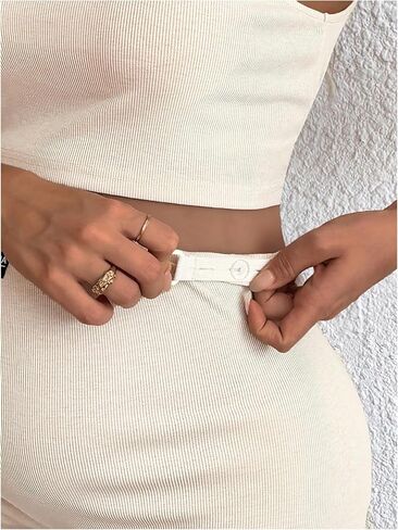 Oyoangle Women's Maternity 2 قطعة صالة مجموعة دبابات متماسكة مضلعة وسروال راكب الدراجة النارية تجريب ملابس الصالة الرياضية in Kuwait