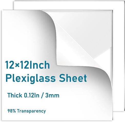 2 Pack Clear Plexiglass Sheets 12×12×0.12In PET Plexi Glass Sheets for Craft Projects Easy-Process Transparent Flexible Plastic Blanks Sheeting for Picture Frames in Kuwait